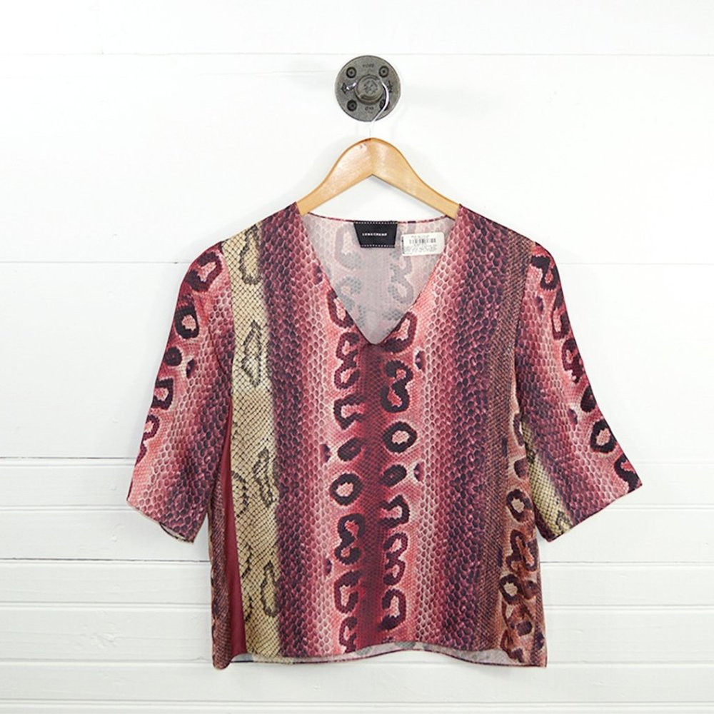 Longchamp multicolored snakeskin print silk blouse #150-69